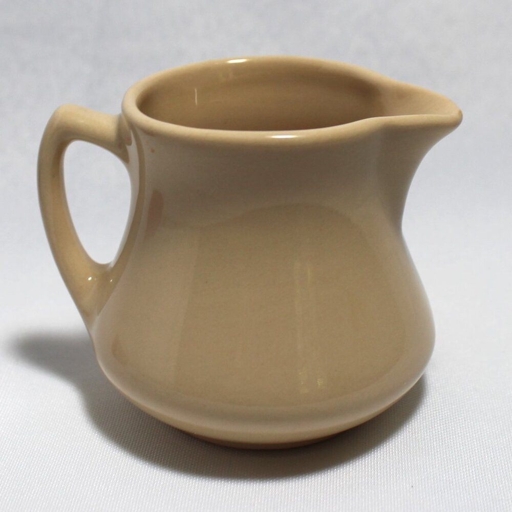 Vintage 1954 Wellsville Ohio China Co Tan 4 Oz Creamer